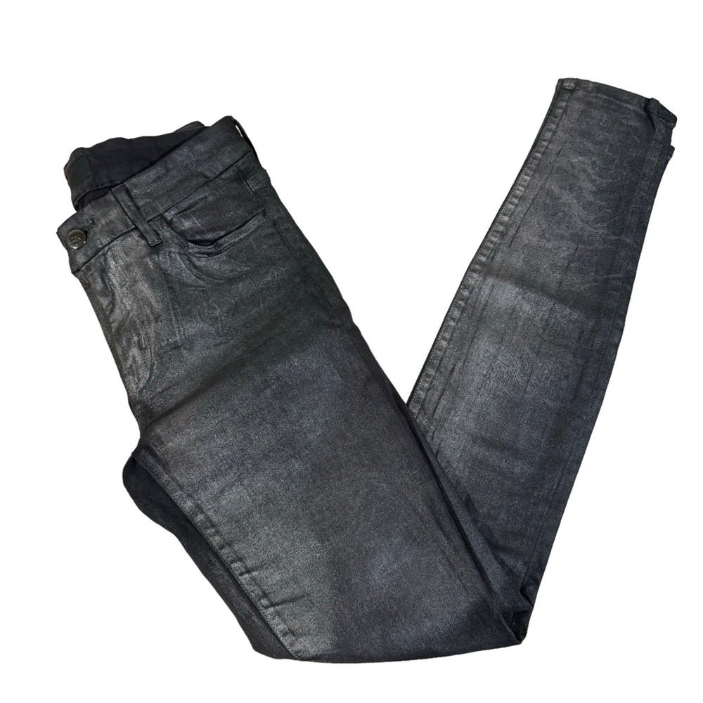 Koral Mid Rise Skinny Jean Shiny Gunmetal Size 27